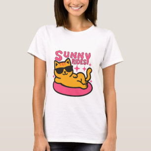 Camiseta Chill cat personalizado en flotación en estado de