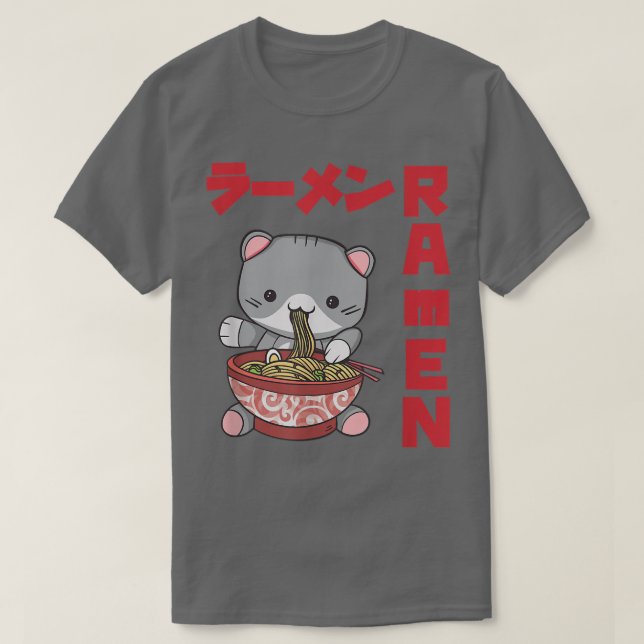 Camiseta Chill Cat Ramen Anime Noodles Kawaii Japan Sket (Diseño del anverso)