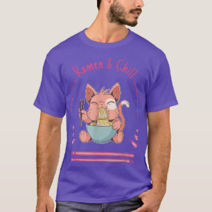 Camiseta Chill Cat Ramen Anime Noodles Kawaii Japan Sket