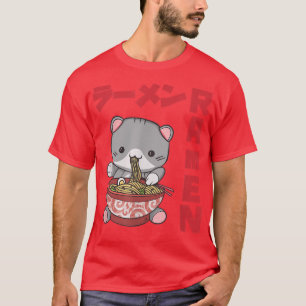 Camiseta Chill Cat Ramen Anime Noodles Kawaii Japan Sket