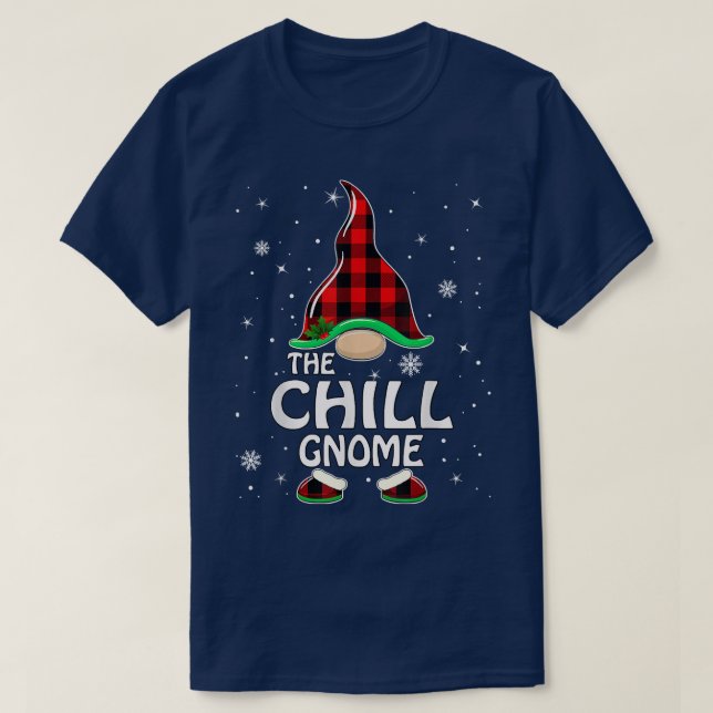 Camiseta Chill Gnome Buffalo Plaid Matching Family Christma (Diseño del anverso)