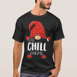 Camiseta Chill Gnome Navidades familiares coincidentes Paja