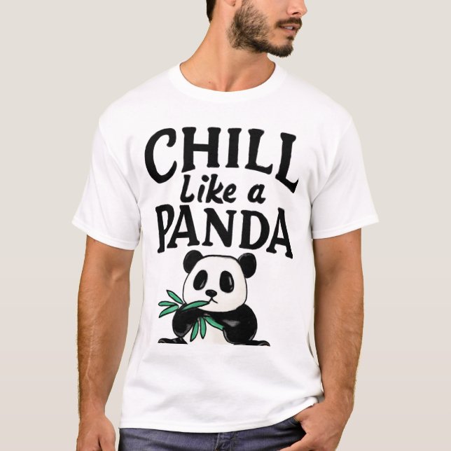 Camiseta Chill Like a Panda Bamboo Art (Anverso)