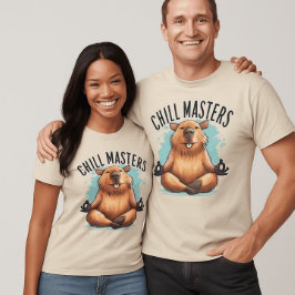 Camiseta Chill Masters Capybara Shirt – Zen Animal Meditati