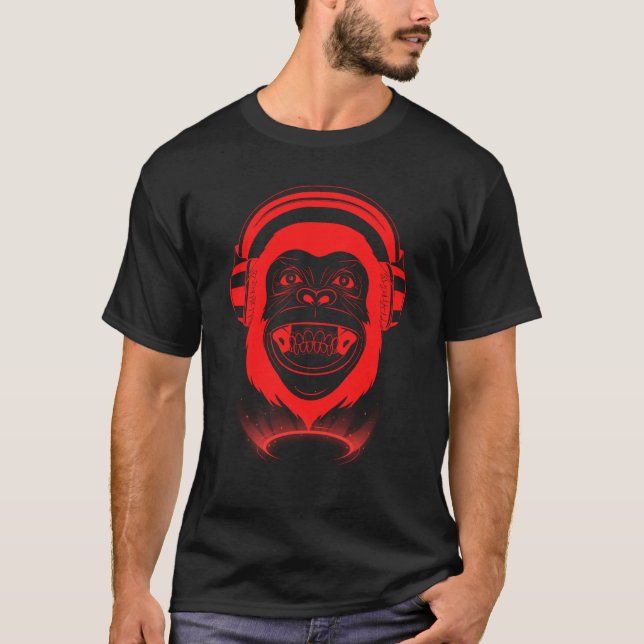 Camiseta Chill Monkey Fashiable Monkey Music Gaming Hip H (Anverso)