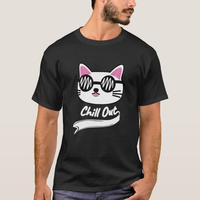 Camiseta Chill Out Guay Gafas de sol Cat Kitten Cat (Anverso)