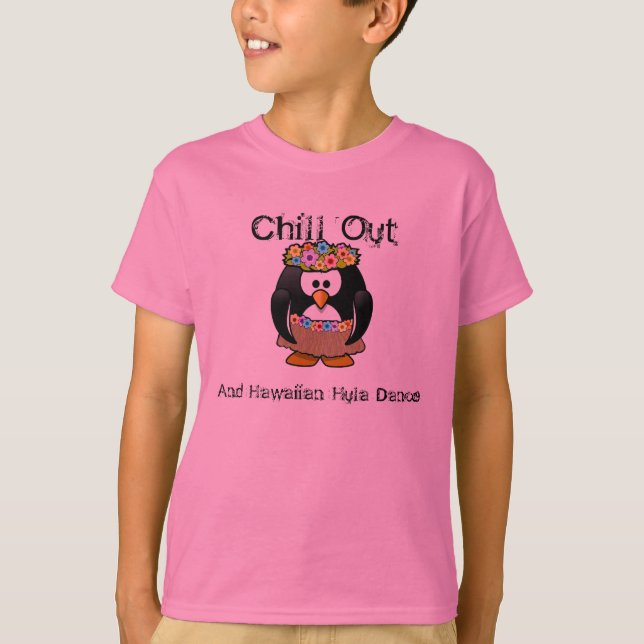 Camiseta Chill Out Penguin Hawaiian Hula Dance Aloha (Anverso)