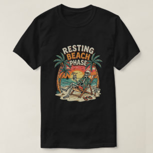 Camiseta Chill Playa de Esqueleto Fase de Relajación Divert