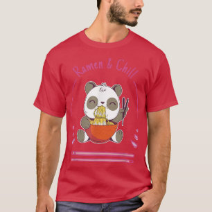 Camiseta Chill Ramen Anime Noodles Kawaii Japonés Panda Sk