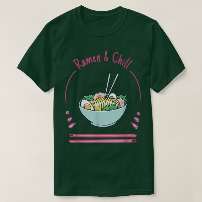 Camiseta Chill Ramen Anime Noodles Kawaii Japonés Sk (Diseño del anverso)