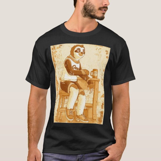 Camiseta Chill Sepia Sloth Illustration (Anverso)