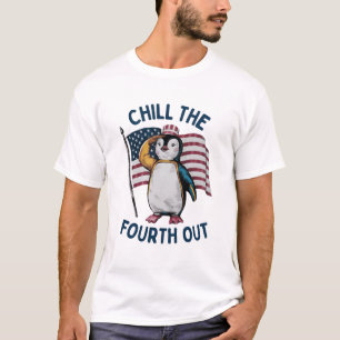 Camiseta Chill The Cuarto, graciosa Pingüino Bandera Estado