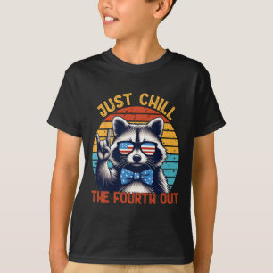 Camiseta Chill The Fourth Out Raccoon 4 De Julio Vintage