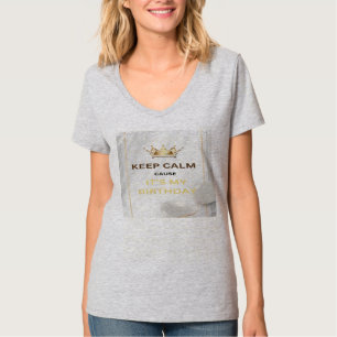 Camiseta Chill Vibes, estilo cumpleaños: "Keep Calm" V-Neck