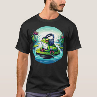 Camiseta Chill Vibes Frog Zen Music Lover Amphibian Illustr