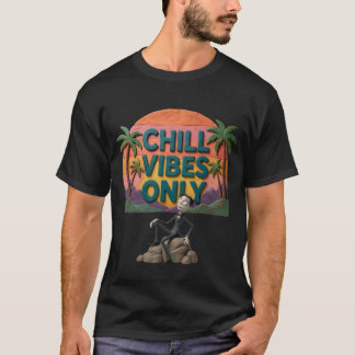 Camiseta Chill Vibes Only Retro Sunset Aesthetic | Funny Su