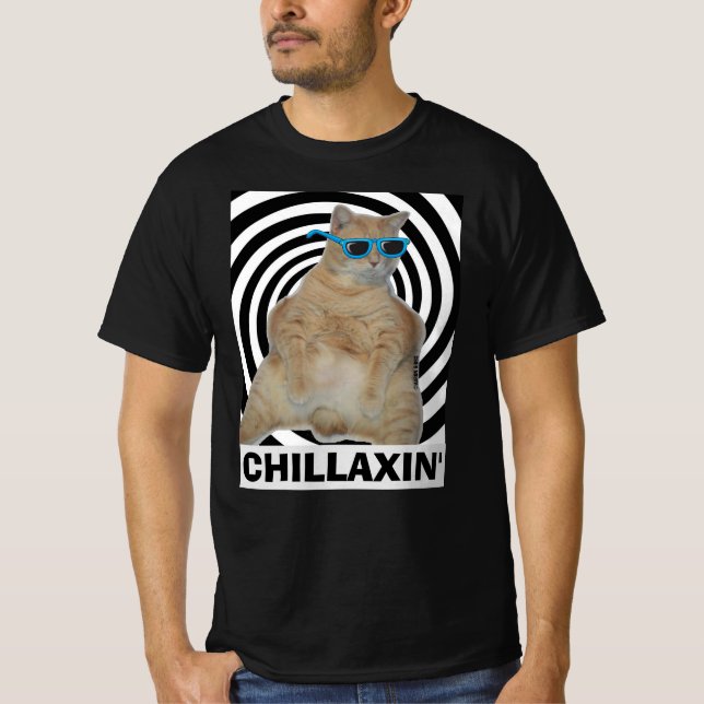Camiseta CHILLAXIN' Gato de Manx con gafas de sol en camise (Anverso)