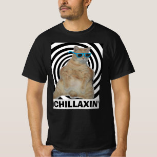 Camiseta CHILLAXIN' Gato Manx Gordo con Gafas de S