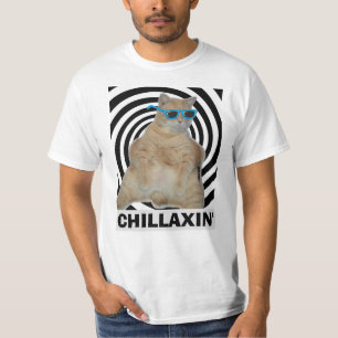 Camiseta CHILLAXIN' Gato Manx Gordo con Gafas de S