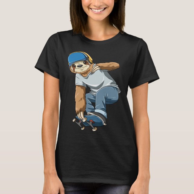 Camiseta Chilled Sloth Skateboarding   Skater (Anverso)