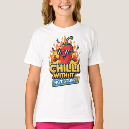 Camiseta “Chilli With It” Tee – Cool & Spicy Cartoon Pepper