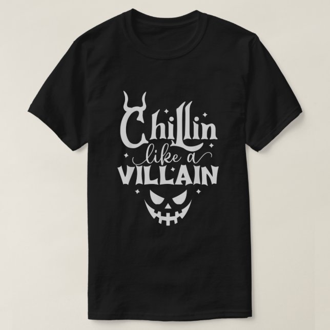 Camiseta Chillin Como Un Villain Jack O Lantern Face Funny (Diseño del anverso)