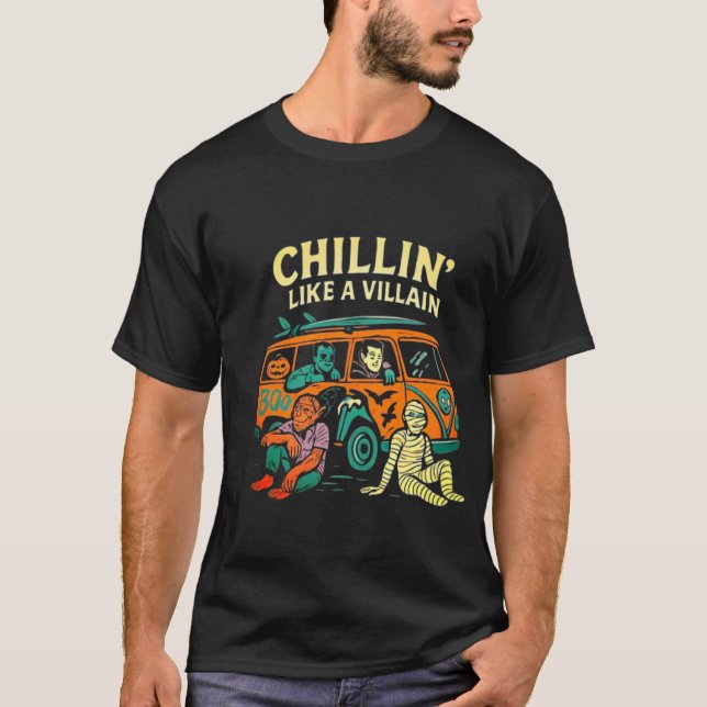 Camiseta Chillin' como un villano - Monstruo retro (Anverso)