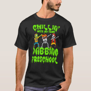Camiseta Chillin con mi calabaza Zombie Skeleton Dab Presch