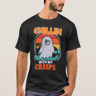 Camiseta Chillin Con Mi Camarón Vampiro Halloween Skeleton