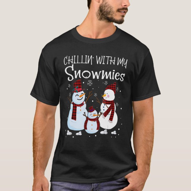 Camiseta Chillin Con Mi Familia De Nieves Pajamas Snowman C (Anverso)
