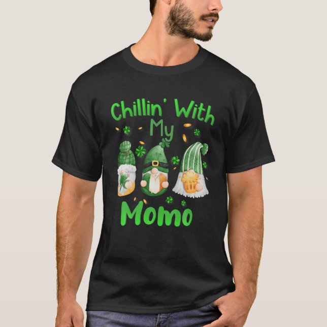 Camiseta Chillin con mi homo Green Plaid Gnomes St Patrick (Anverso)