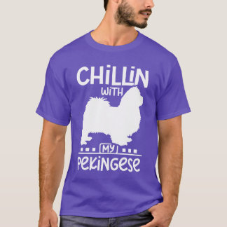 Camiseta Chillin con mi mejor amigo pekingese vintage
