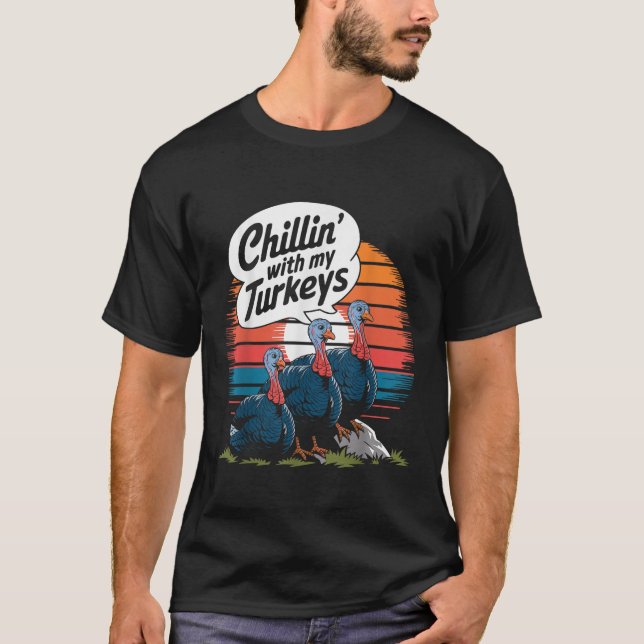 Camiseta Chillin Con Mi Paraíso De Acción De Gracias De Los (Anverso)