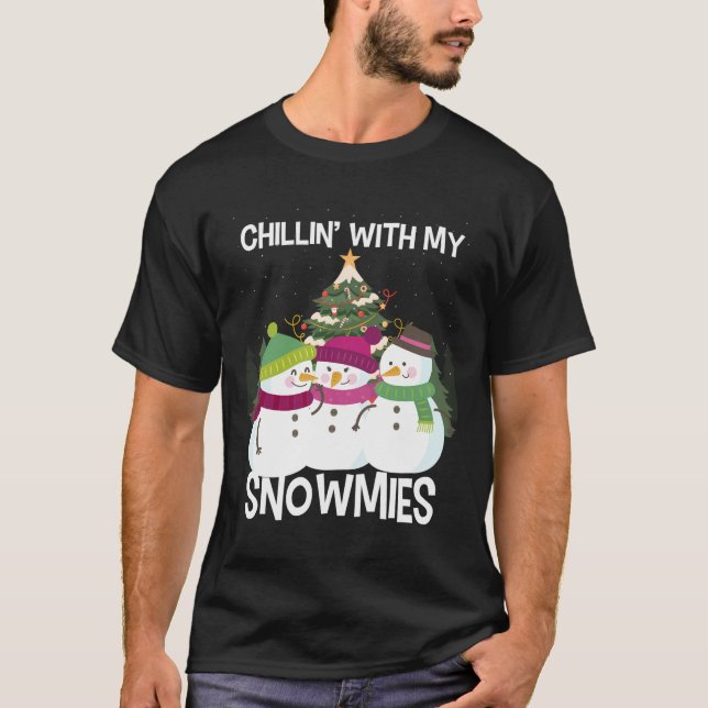 Camiseta Chillin' Con Mi Snowmie Xmas Snowman (Anverso)