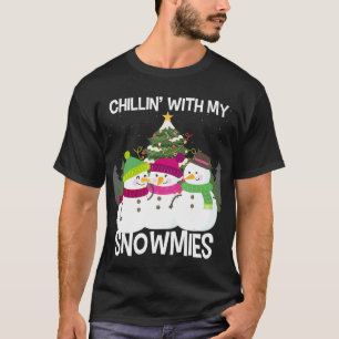 Camiseta Chillin' Con Mi Snowmie Xmas Snowman