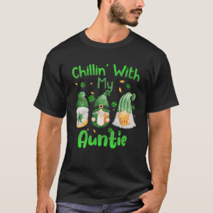 Camiseta Chillin con mi tía Green Plaid Gnomes St Patri