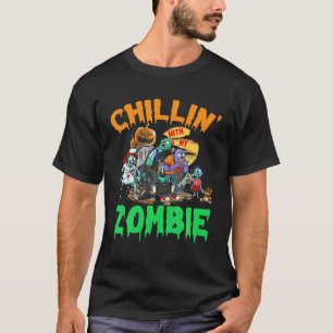 Camiseta Chillin' Con Mi Zombie Cute Zombies Halloween Cos