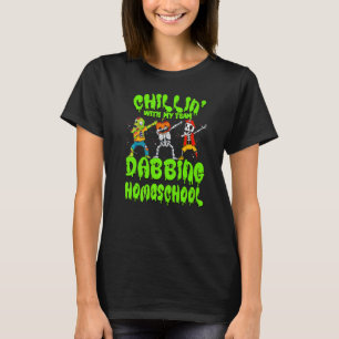 Camiseta Chillin con mi Zombie Pumpkin Skeleton Dab Homesc