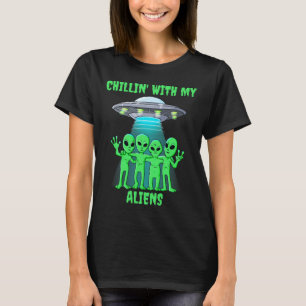 Camiseta Chillin Con Mis Alienígenas Halloween Chicas Niños