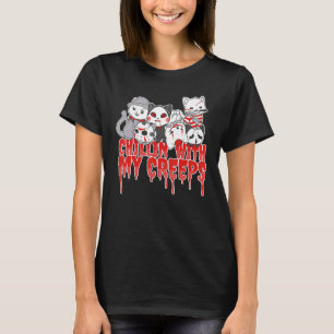 Camiseta Chillin Con Mis Gatos Gatos Traje Halloween