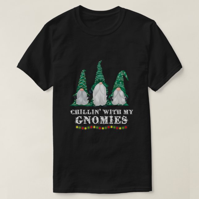 Camiseta Chillin' Con Mis Gnomies Feliz Navidad Gnome Paj (Diseño del anverso)