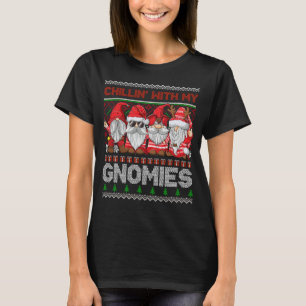 Camiseta Chillin Con Mis Gnomies Feo Gnome En Rojo Christma