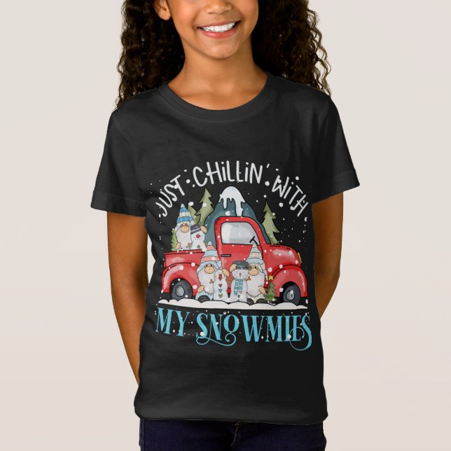 Camiseta Chillin Con Mis Gnomies Funny Navidades Gnomes Red (Anverso)