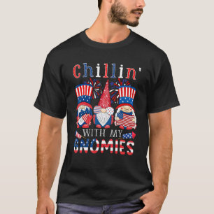Camiseta Chillin Con Mis Gnomies Tres Gnomes 4 De Julio Ame