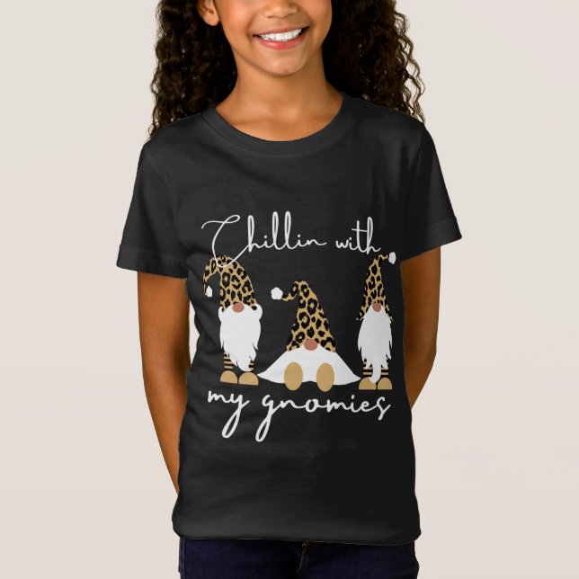 Camiseta Chillin Con Mis Gnomys De Impresión De Leopardo De (Anverso)