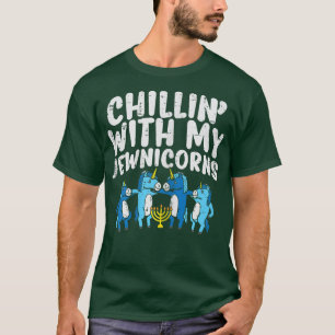 Camiseta Chillin Con Mis Jewnicorenses Cute Hanukkah Chanuk