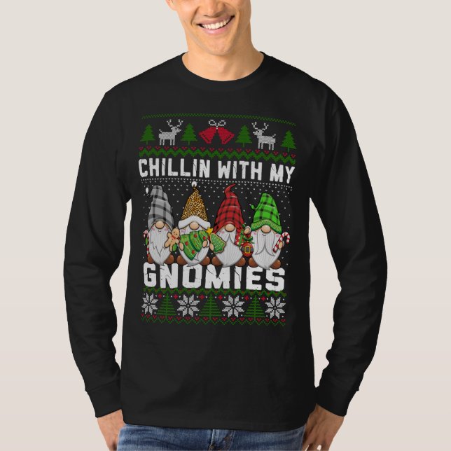Camiseta Chillin Con Mis Navidades De Gnomies Afeos Gnomes (Anverso)
