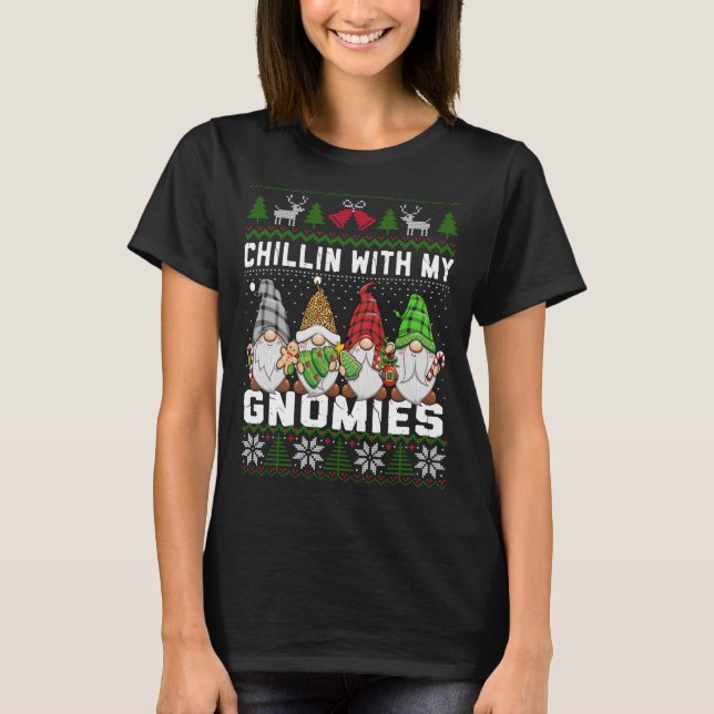 Camiseta Chillin Con Mis Navidades De Gnomies Afeos Gnomes (Anverso)