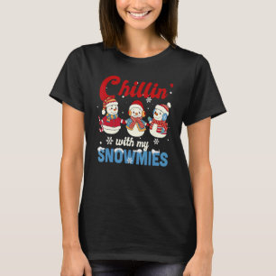 Camiseta Chillin' Con Mis Navidades Retro De Snowmies Xmas