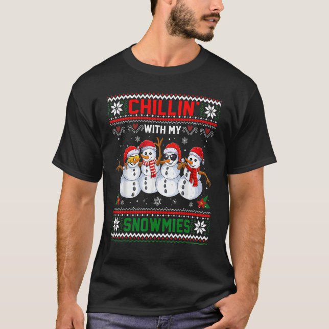 Camiseta Chillin' Con Mis Navidades Snowmie (Anverso)